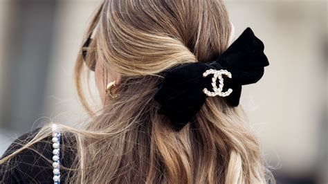 chanel crystal bow hair accessiries|gabrielle coco Chanel hair.